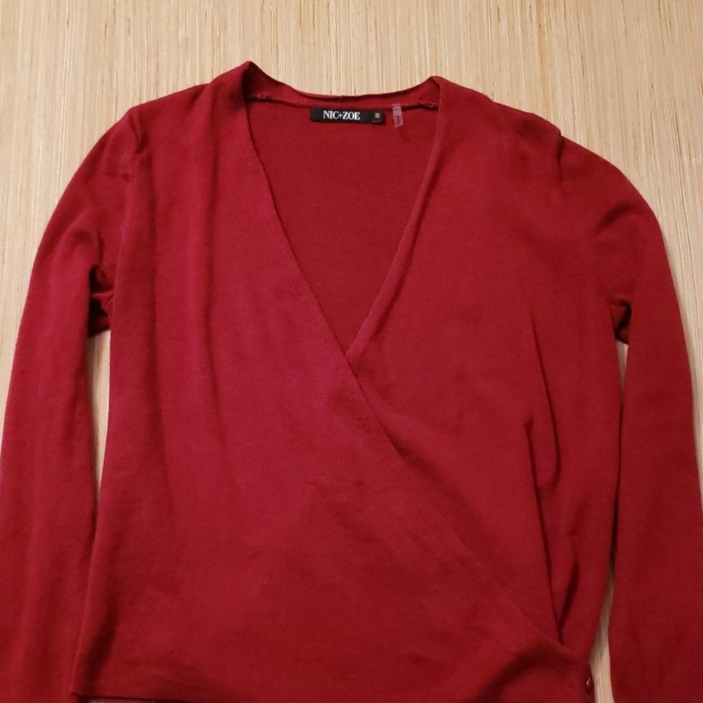 Nic & Zoe four way cardigan in red